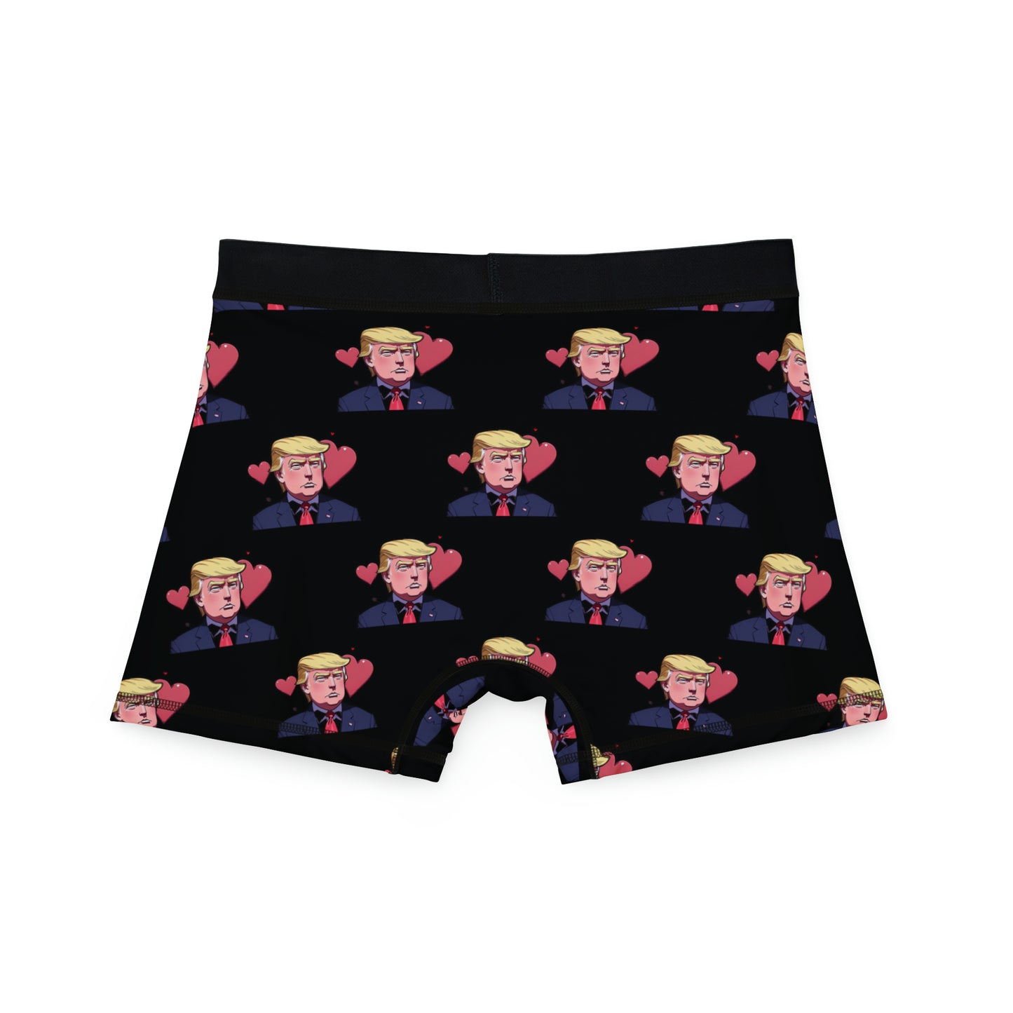 Trump with Hearts Black All over print Men's Boxer Briefs