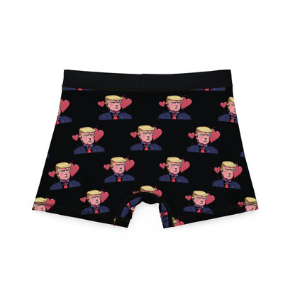 Trump with Hearts Black All over print Men's Boxer Briefs