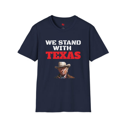 We Stand With Texas Flag Trump 2024 Unisex Softstyle T-Shirt MAGA