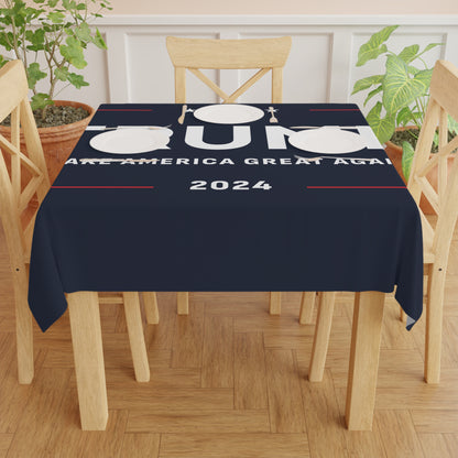 Trump 2024 Make America Great Again Blue Celebration High Quality Fabric Tablecloth