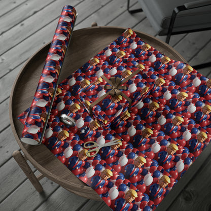 Trump Balloons Happy Birthday Red White MAGA Birthday Gift Present Wrapping Paper