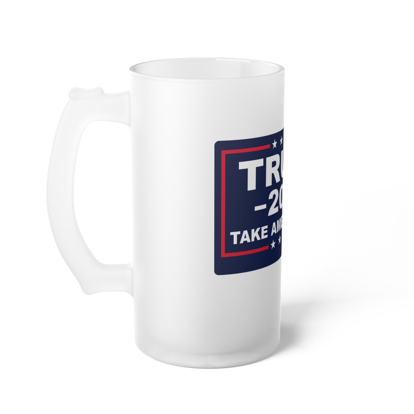 Trump 2024 Take America Back Frosted Glass Beer Pint 16oz Mug MAGA