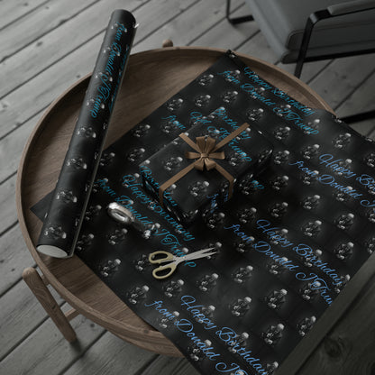 Happy Birthday From Donald J Trump Gift Wrapping Paper (Blue)