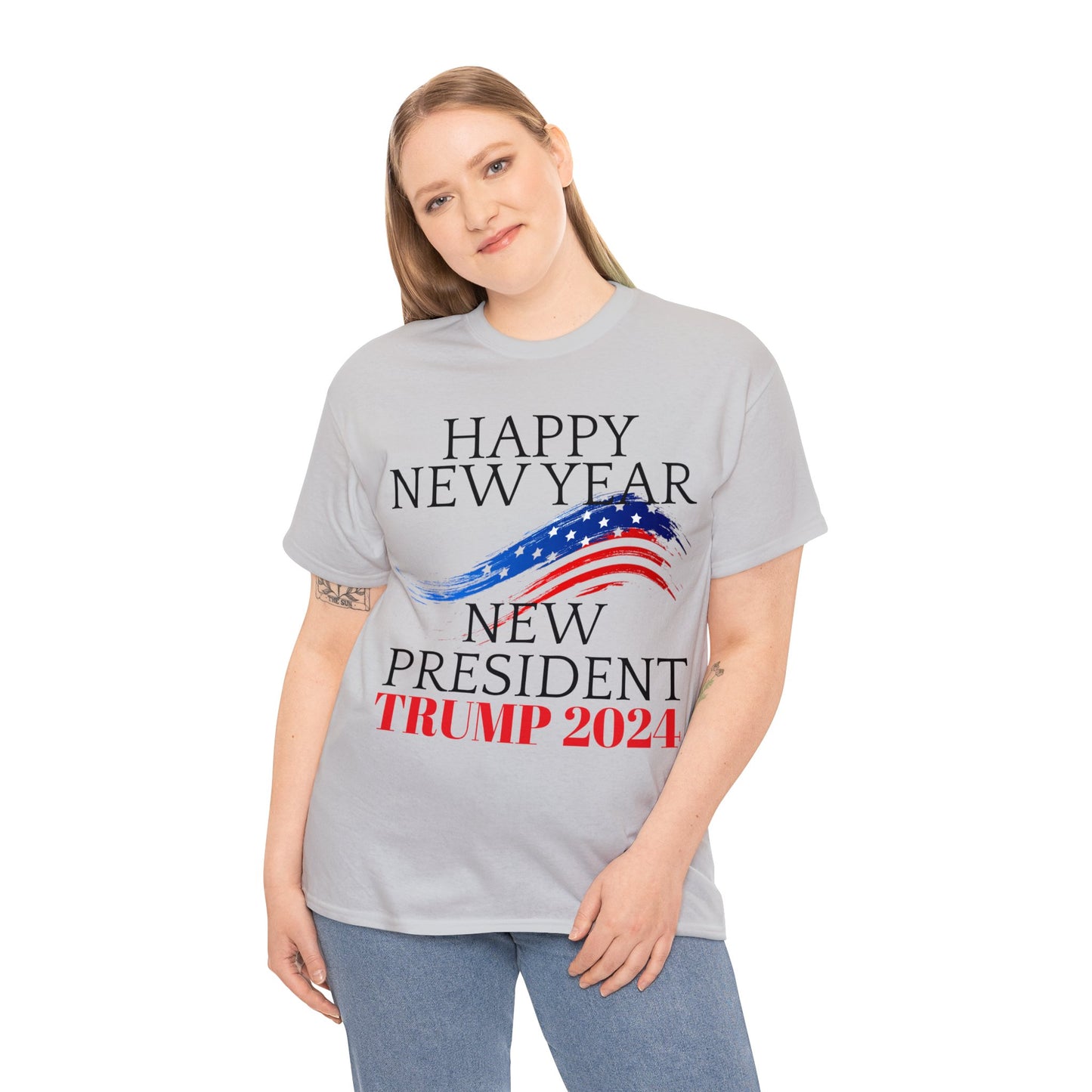 Happy New Year New President Trump 2024 Unisex Heavy Cotton Tee