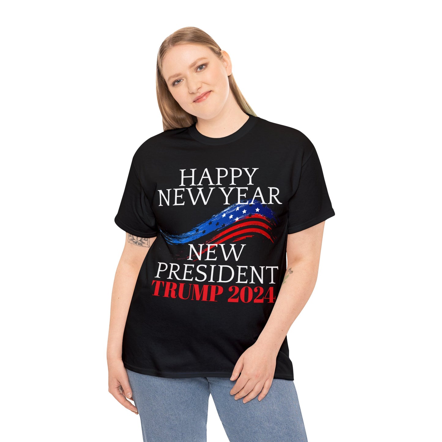 Happy New Year New President Trump 2024 Unisex Heavy Cotton Tee
