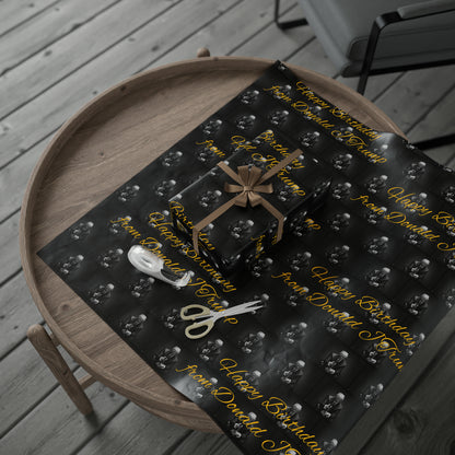 Happy Birthday From Donald J Trump Gift Wrapping Paper (Yellow)