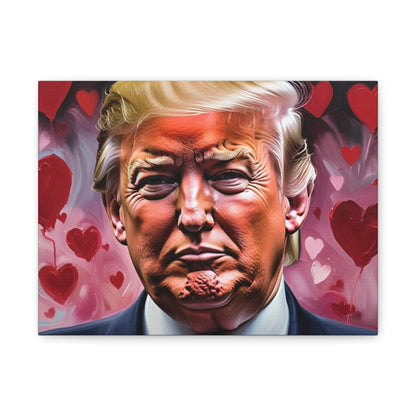 Donald Trump with Hearts Reprint *Painting Done by Bella K.  Matte Canvas, Stretched, 1.25"