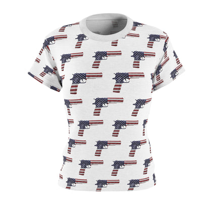 American Flag Pistol Damen Cut &amp; Sew T-Shirt 2A