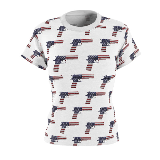 American Flag Pistol Women's Cut & Sew Tee 2A