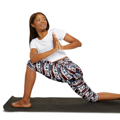 MAGA Trump Red white and blue yoga triangle gusset Women’s Capri Leggings