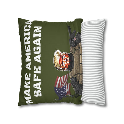 Make America Safe Again Soldier Trump 2 sided Throw Pillow Case