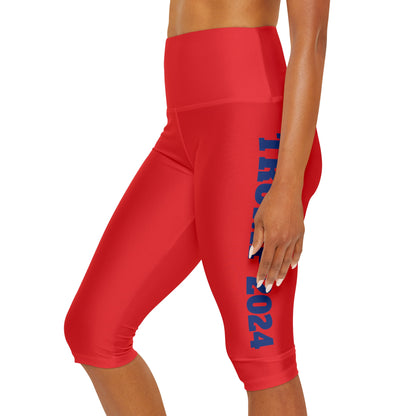 Trump 2024 Red and Blue Women’s Spandex Yoga Triangle gusset Athletic Capri Leggings
