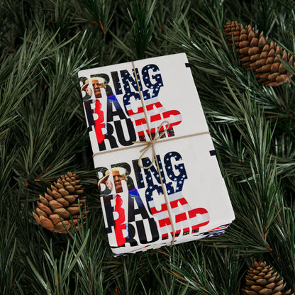 Bring Back Trump White Birthday Gift Present Wrapping Paper MAGA