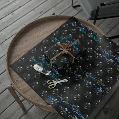 Happy Birthday From Donald J Trump Gift Wrapping Paper (Blue)