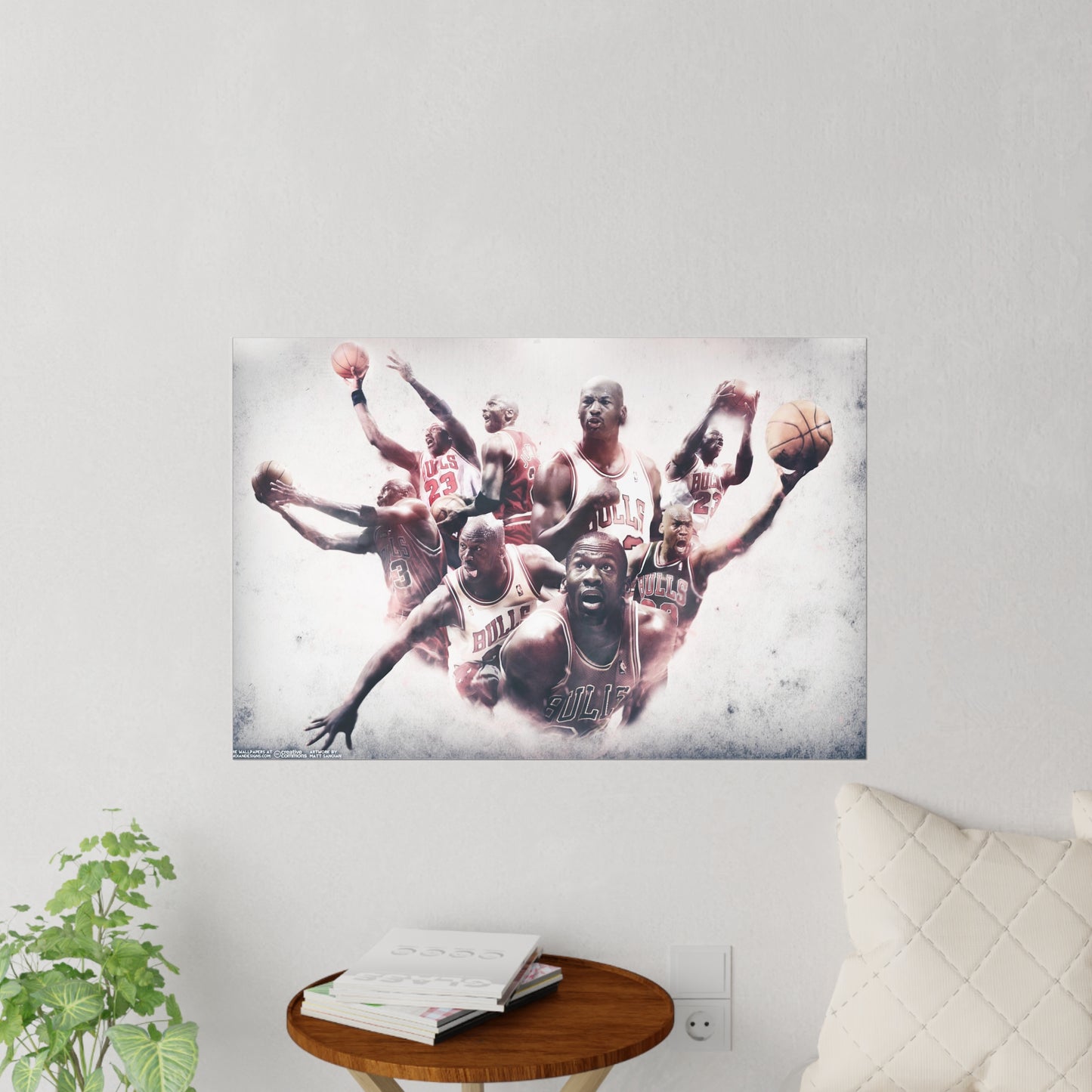 Jordan Chicago Bulls Sticky Wall Decals 2 sizes Michael Basketball