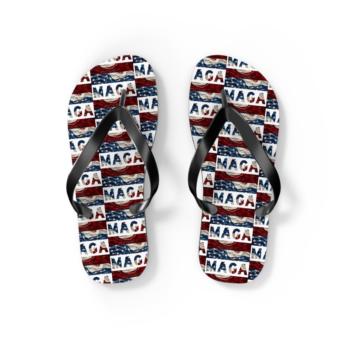 MAGA Red White and blue Comfy Summer Beach Unisex Flip Flops Trump