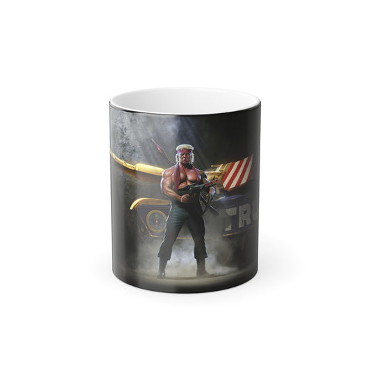 Color Morphing Rambo Patriot Trump Heat Reacting See Pictures Coffee Mug 11oz