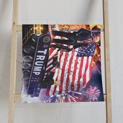 Trump on a tank America High Definition Print Kitchen Bathroom Soft Hand Towel