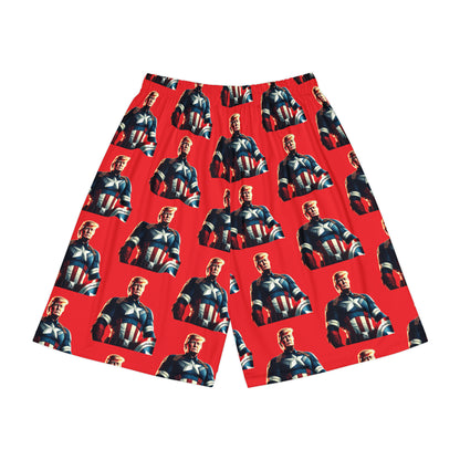 Captain Trump Hero Red All over Print Men’s Sports Athletic Shorts