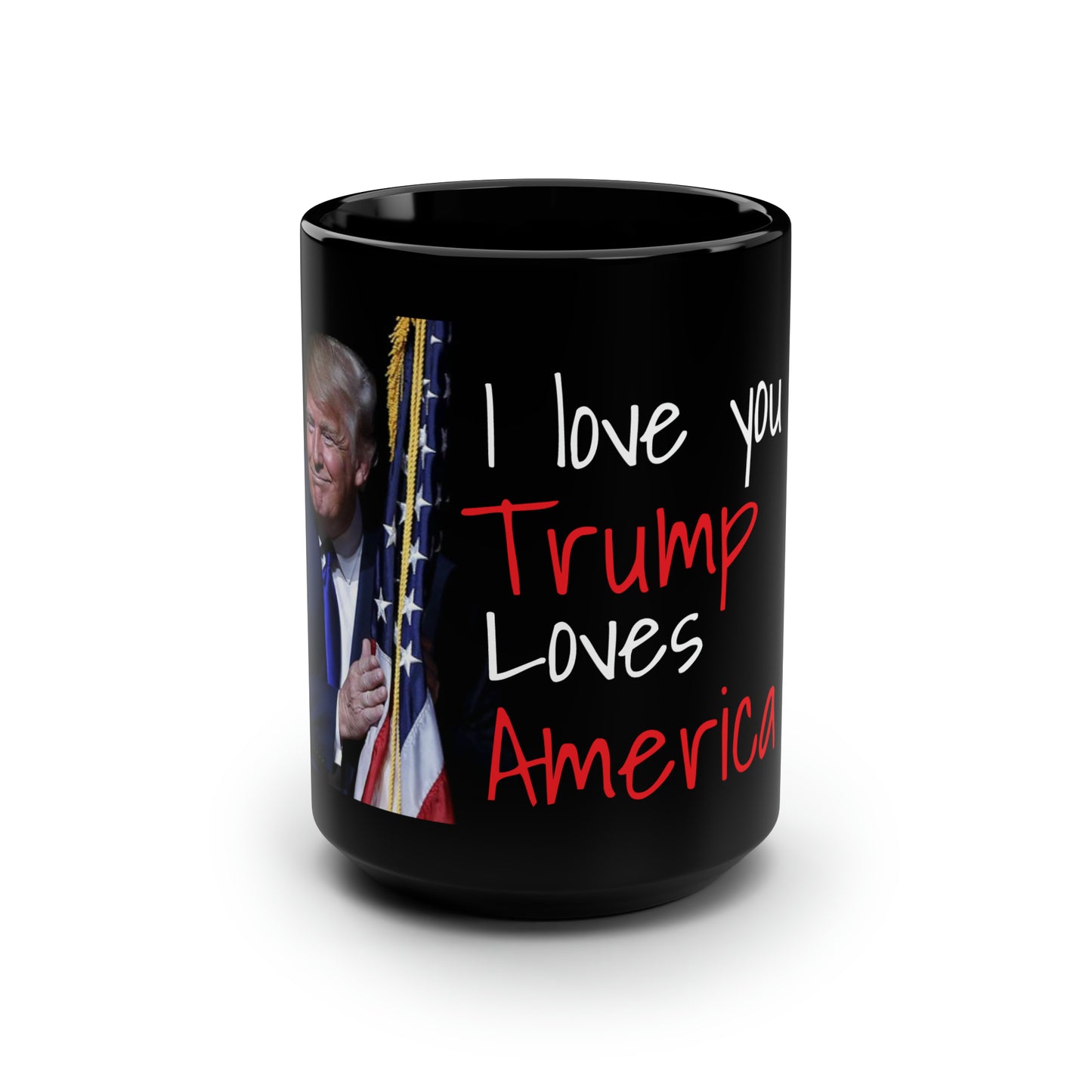 I love you like Trump Loves America MAGA Valentines day Black Jumbo Mug, 15oz