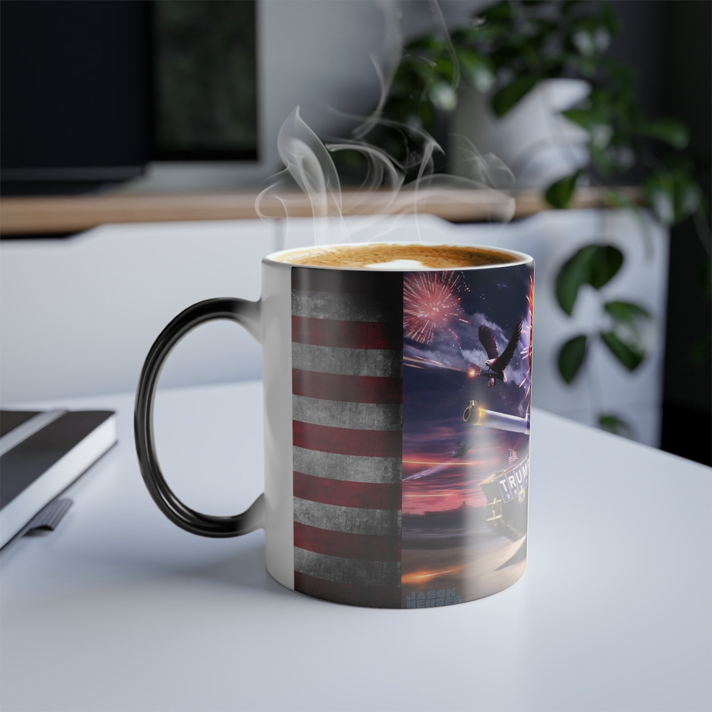 Color Morphing Trump the Warrior Hitzereagierende Kaffeetasse 11oz