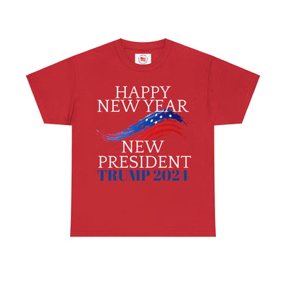 Happy New Year New President Trump 2024 Unisex Heavy Cotton Tee