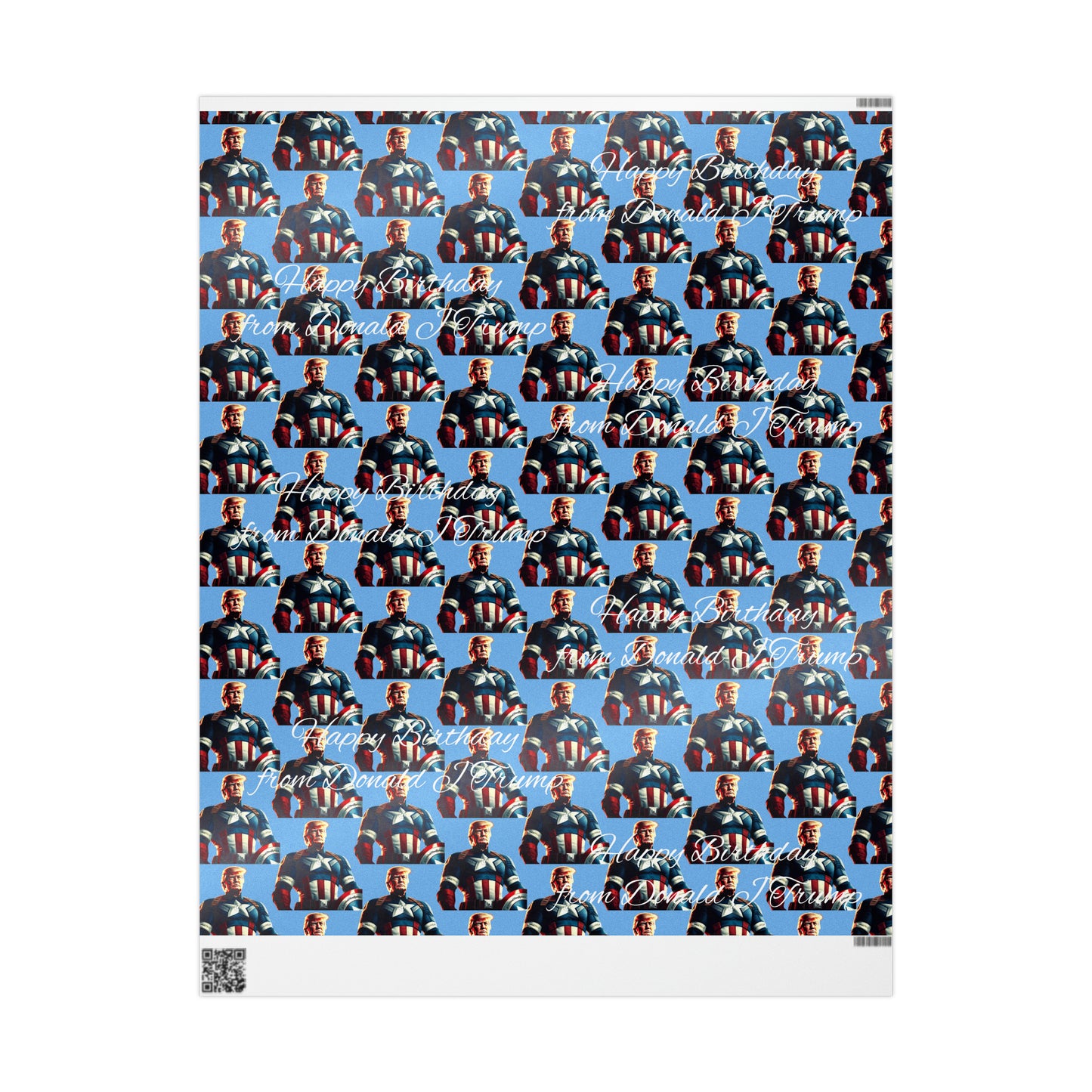 Happy Birthday From Captain Donald J Trump Gift Wrapping Paper (light blue)