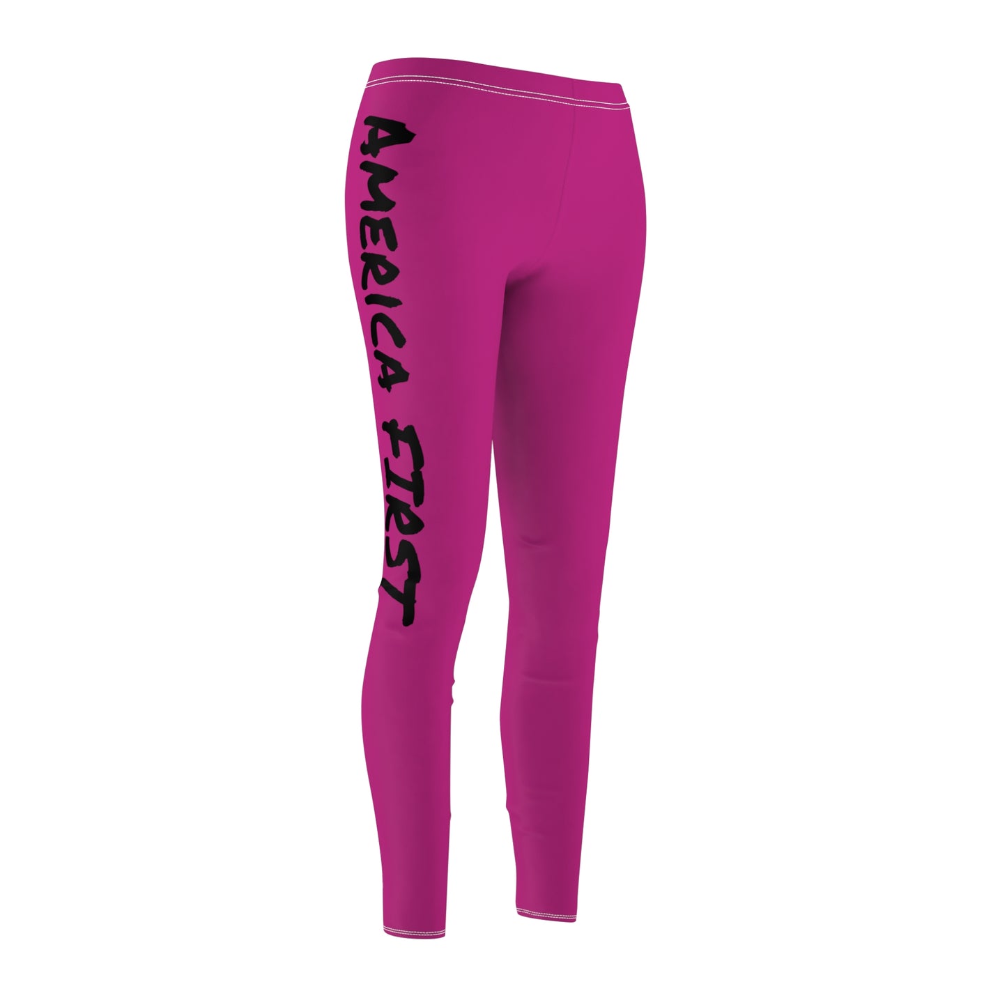 America First Bold Pink Women's Casual Leggings Trump MAGA