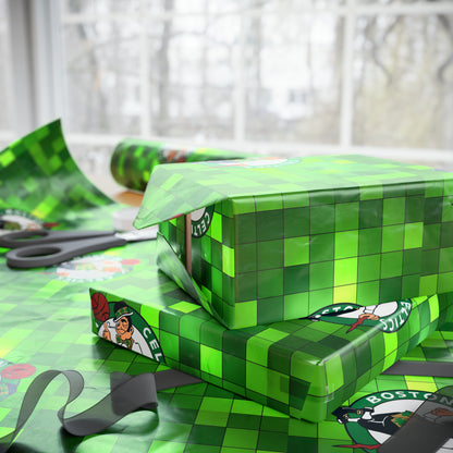 Boston Celtics NBA Birthday Gift Wrapping Paper Basketball Holiday