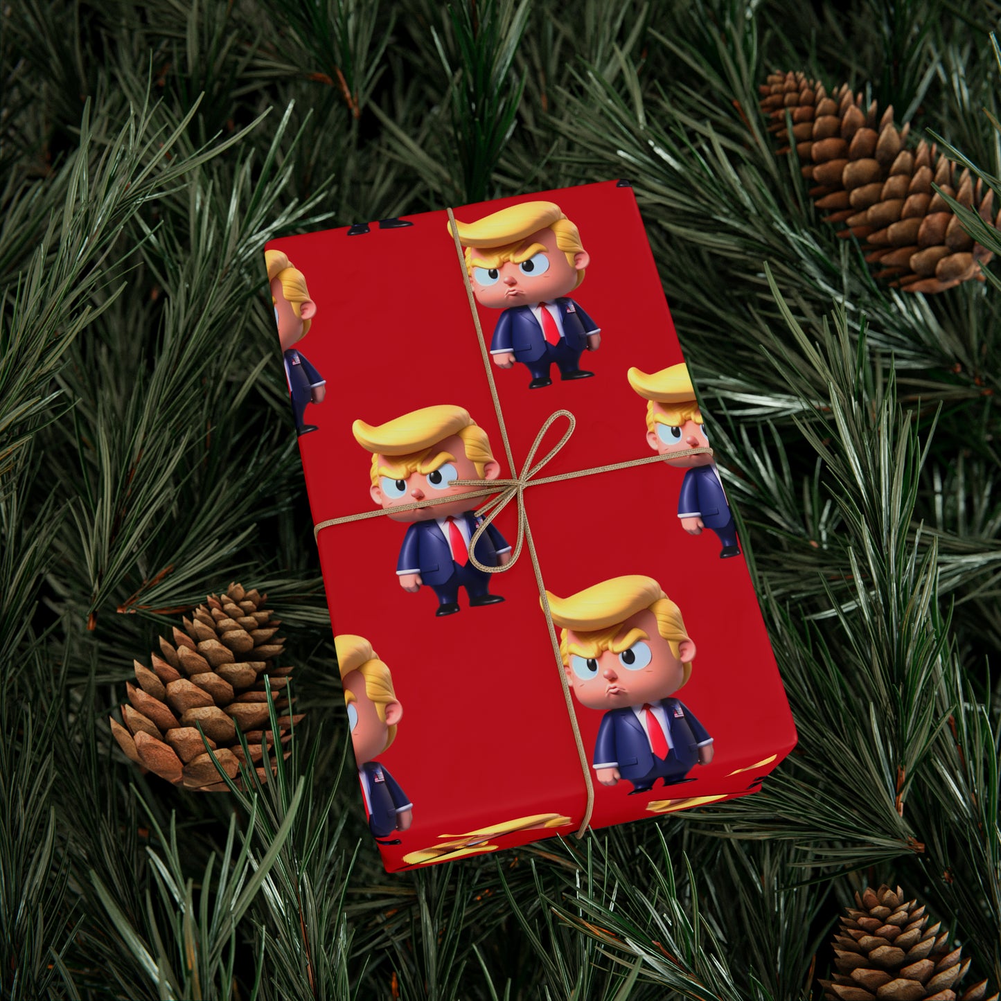Red Little Trump MAGA Birthday Gift Present Wrapping Paper