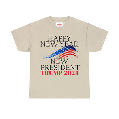 Happy New Year New President Trump 2024 Unisex Heavy Cotton Tee