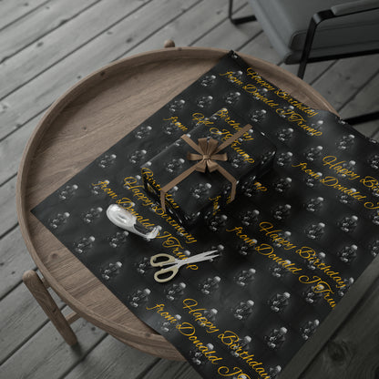 Happy Birthday From Donald J Trump Gift Wrapping Paper (Yellow)