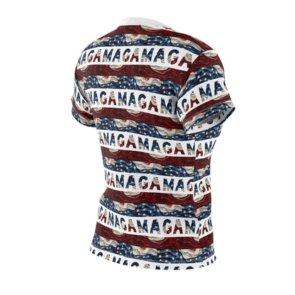 MAGA Trump 2024 Women's Cut & Sew Tee American Flag