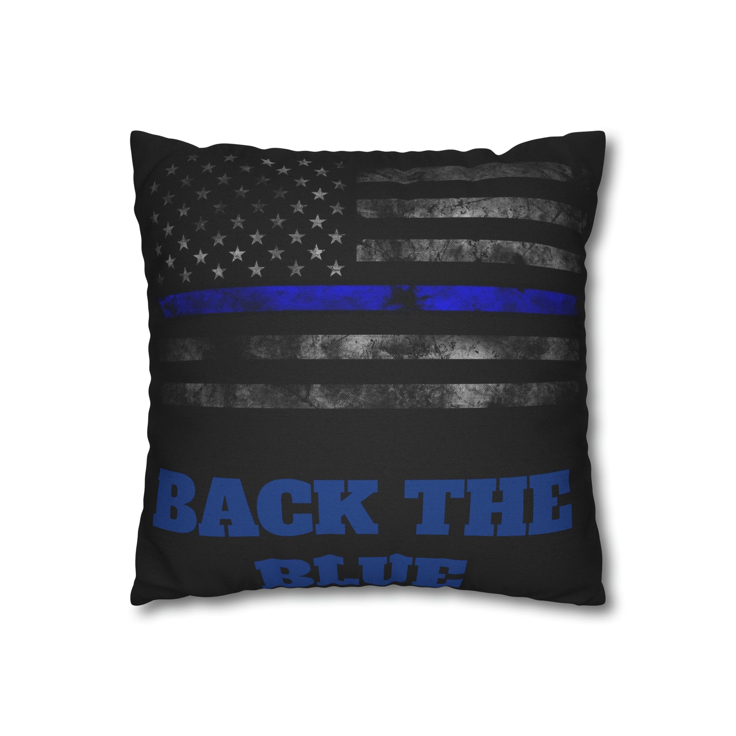 Back the Blue Police Oath and Pattern 2-sided Throw Pillow Case