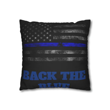 Back the Blue Police Oath and Pattern 2-sided Throw Pillow Case