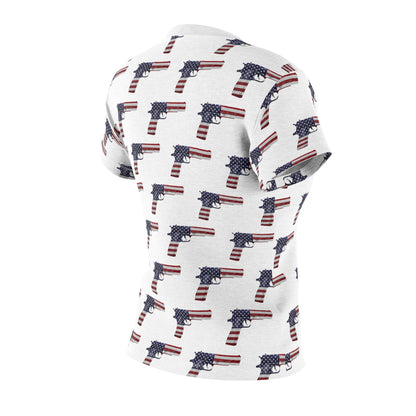 American Flag Pistol Damen Cut &amp; Sew T-Shirt 2A