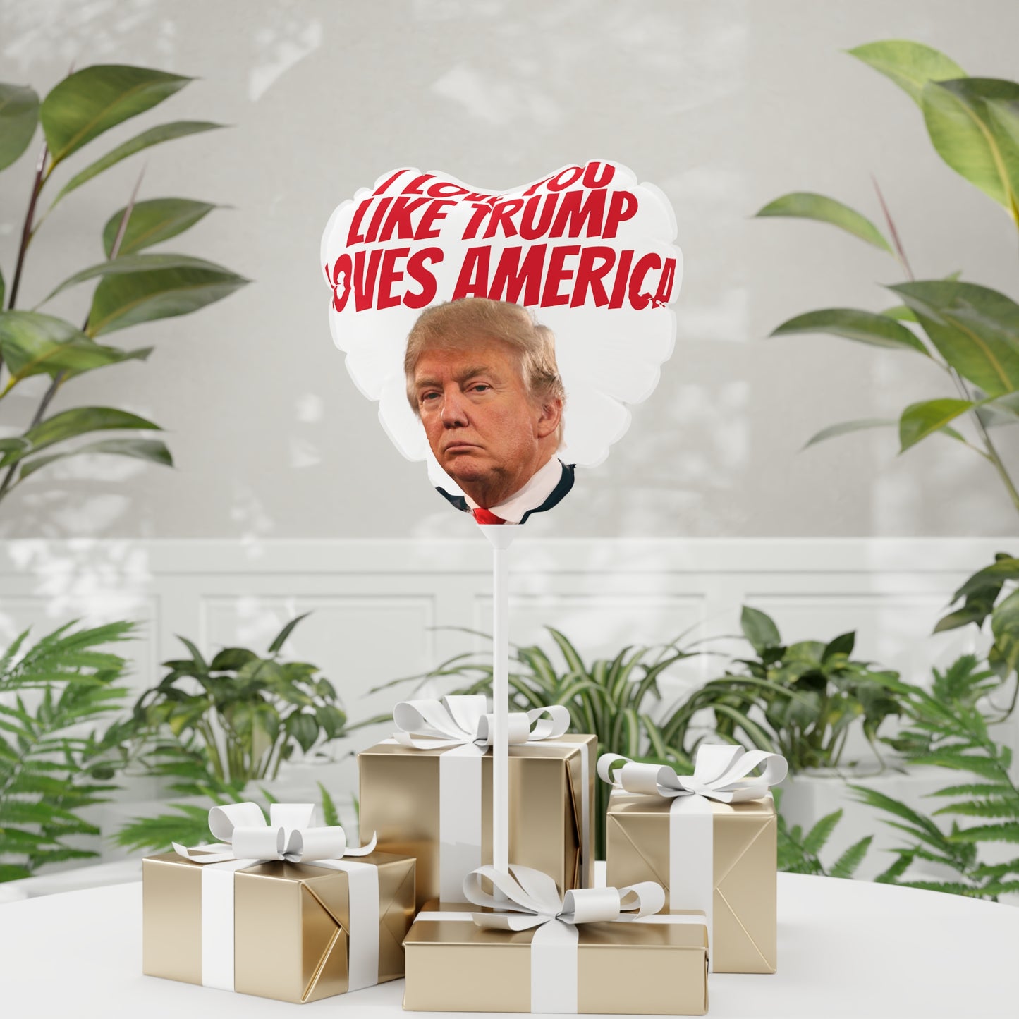 I Love You like Trump Loves America MAGA Balloon Round and Heart shaped 11 inch