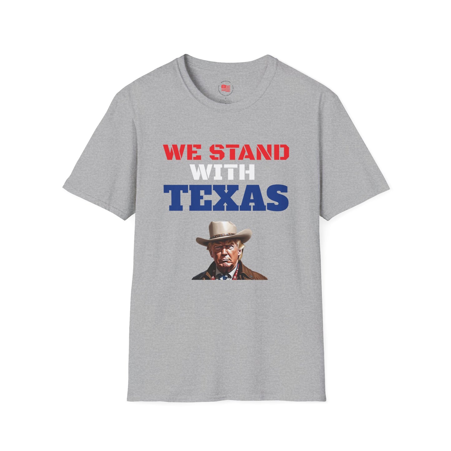 We Stand With Texas Flag Trump 2024 Unisex Softstyle T-Shirt MAGA