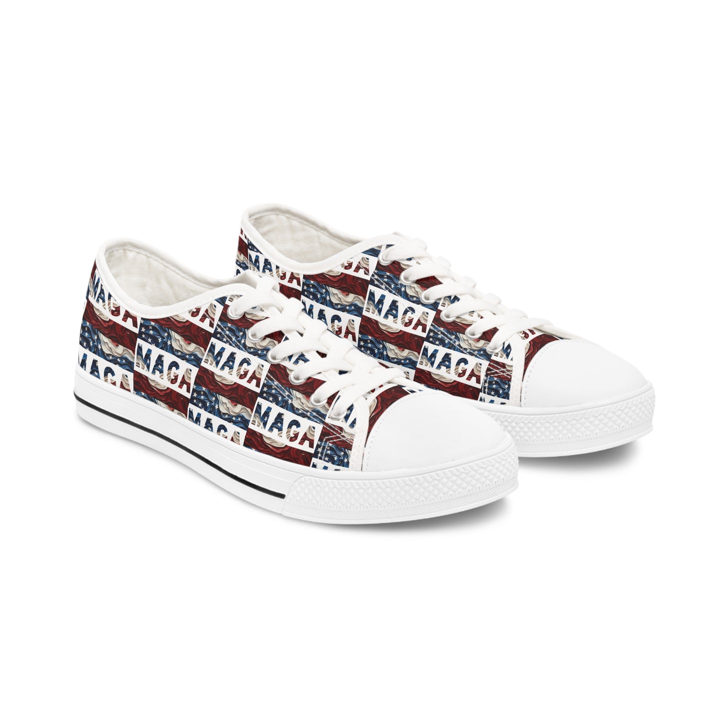 MAGA Trump Red white and blue All Over Print Women's Low Top Sneakers