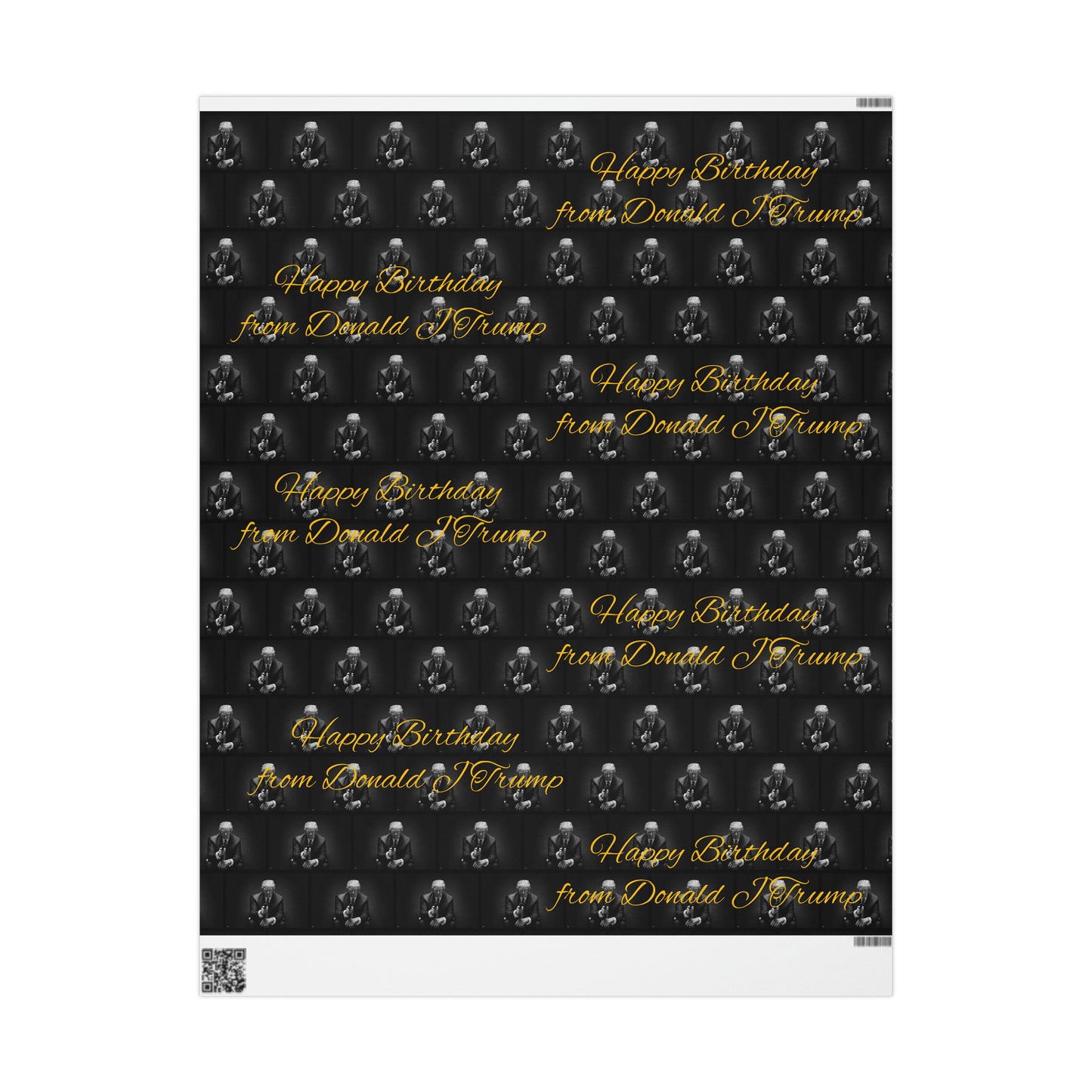 Happy Birthday From Donald J Trump Gift Wrapping Paper (Yellow)