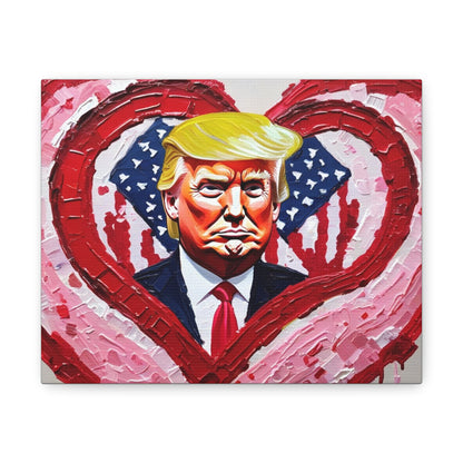 Donald Trump in the Hearts Reprint *Gemälde von Bella K. Canvas Gallery Wrap MAGA Valentinstagsgeschenk