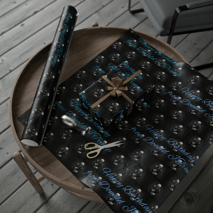 Happy Birthday From Donald J Trump Gift Wrapping Paper (Blue)