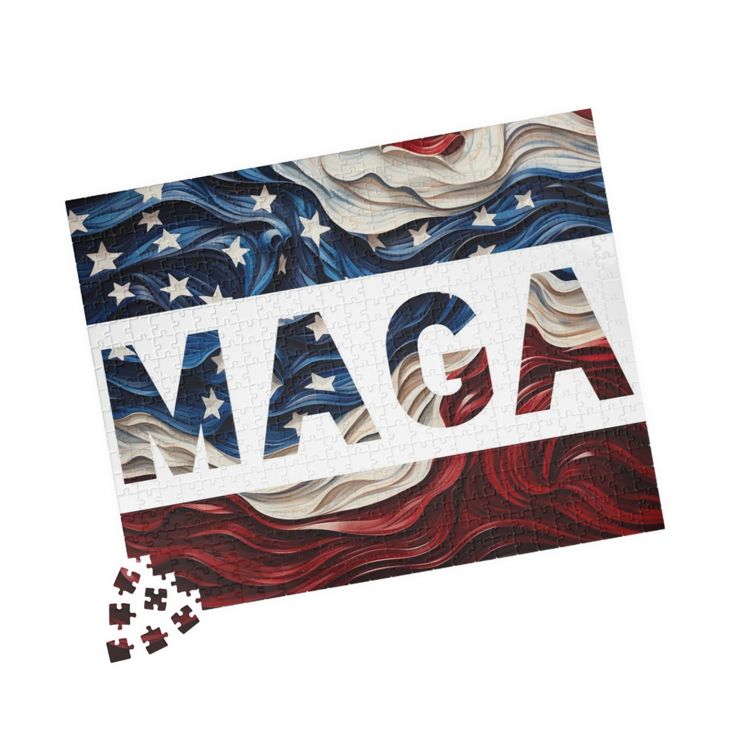 MAGA Red, White and Blue Trump Wood Puzzle 252 or 520 piece