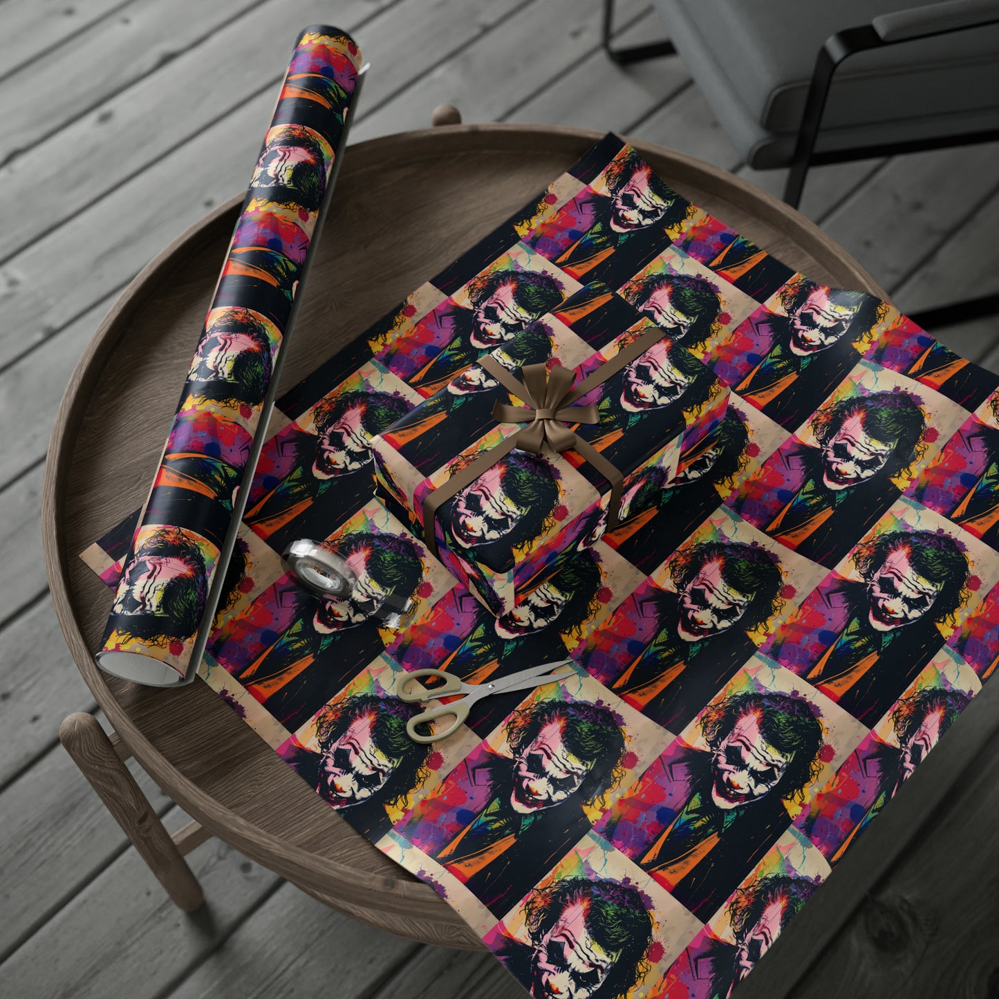 Joker Dark Knight Ledger holiday present Birthday Present Gift Wrapping Papers