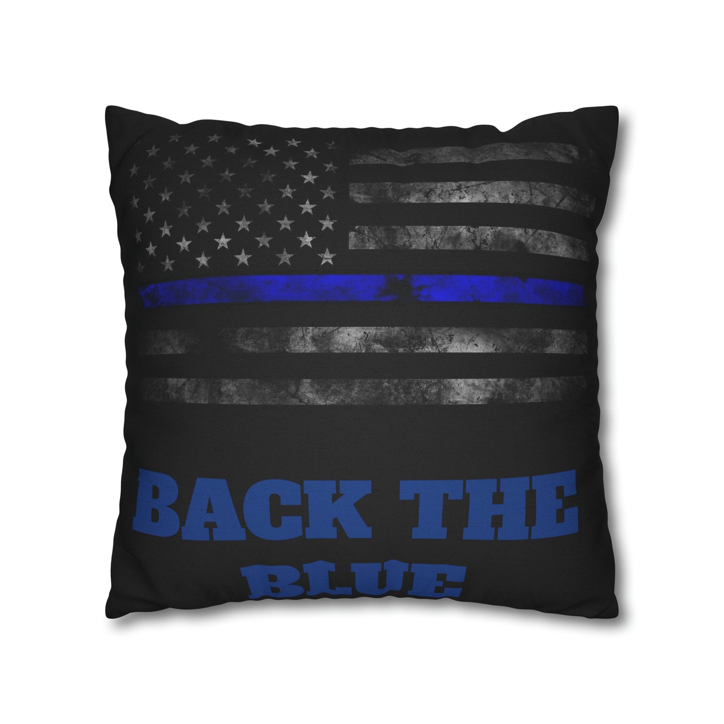 Back the Blue Police Oath and Pattern 2-sided Throw Pillow Case
