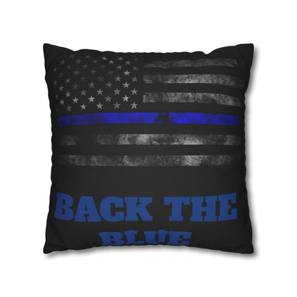 Back the Blue Police Oath and Pattern 2-sided Throw Pillow Case