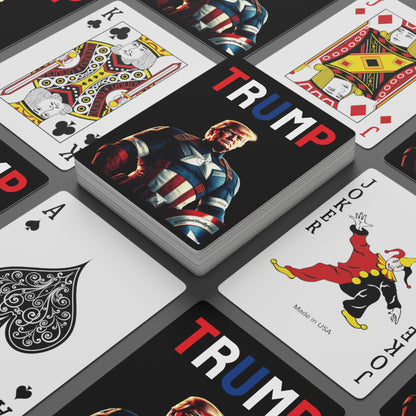 Trump Captain America Playing Poker Cards
