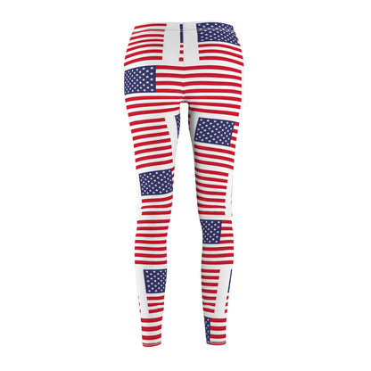 Never Enough American Flags Women's Casual Leggings