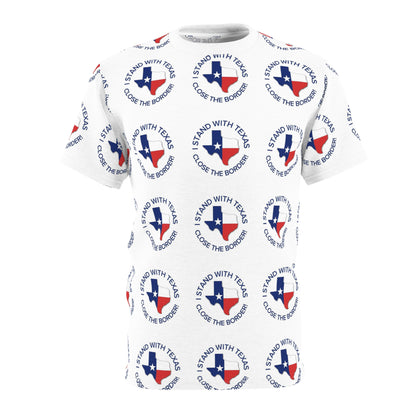I stand with Texas Close the Border Unisex Cut & Sew Soft Tee