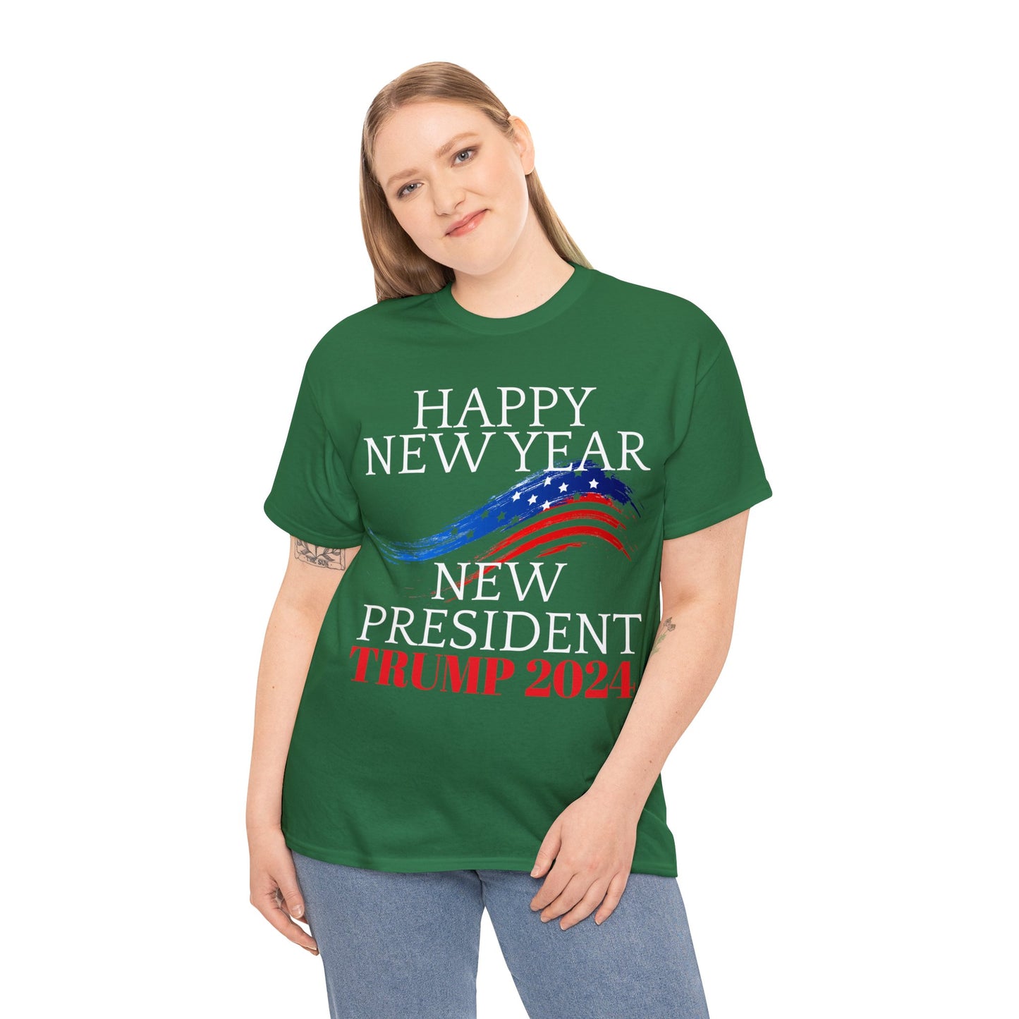 Happy New Year New President Trump 2024 Unisex Heavy Cotton Tee